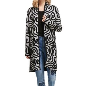 Joseph Ribkoff Abstract Long Cardigan with Pockets